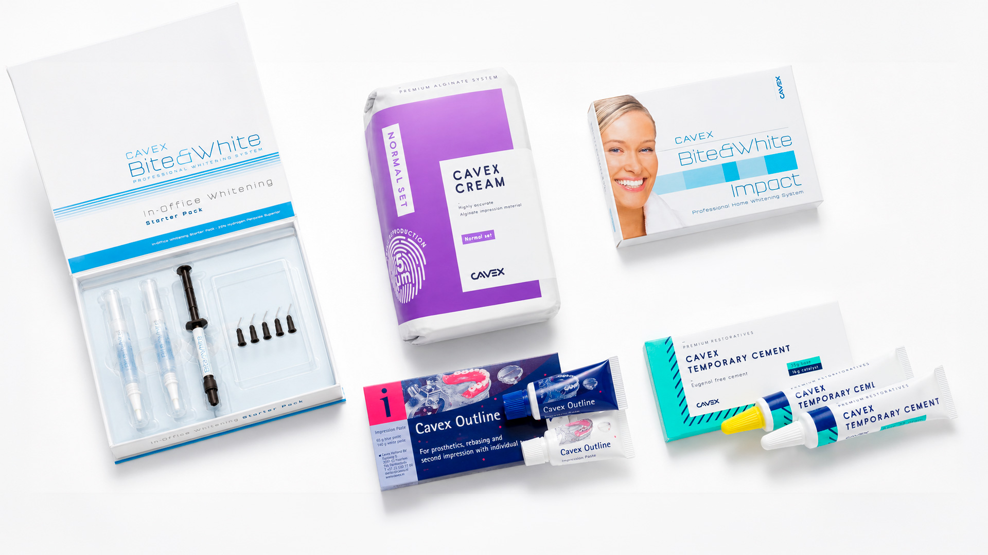 Cavex productos flat lay